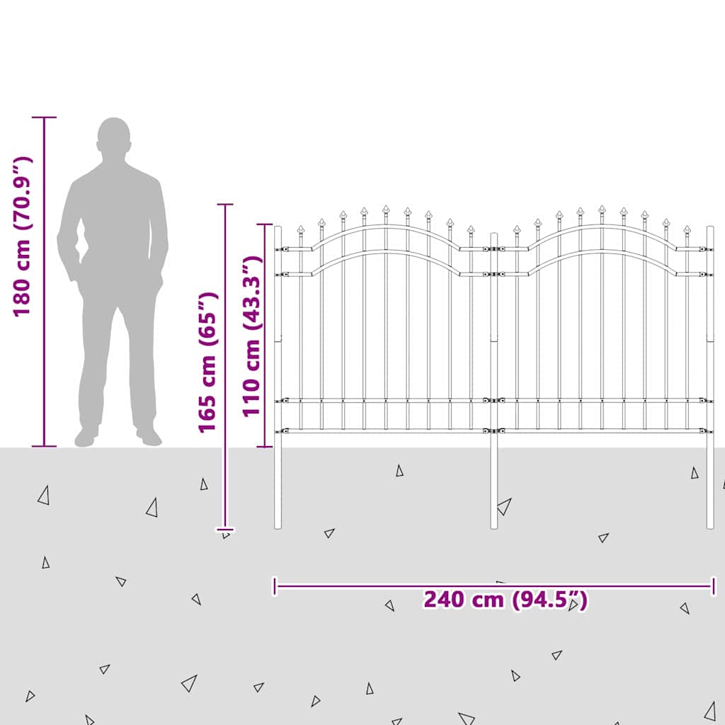 Garden Fence Woerden White 240 x 165 cm Powder-coated steel