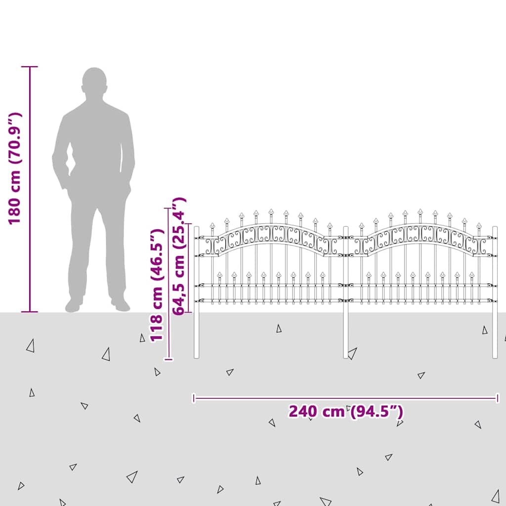 Garden Fence KAMPEN 240 x 118 cm Mesh Powder-coated steel White