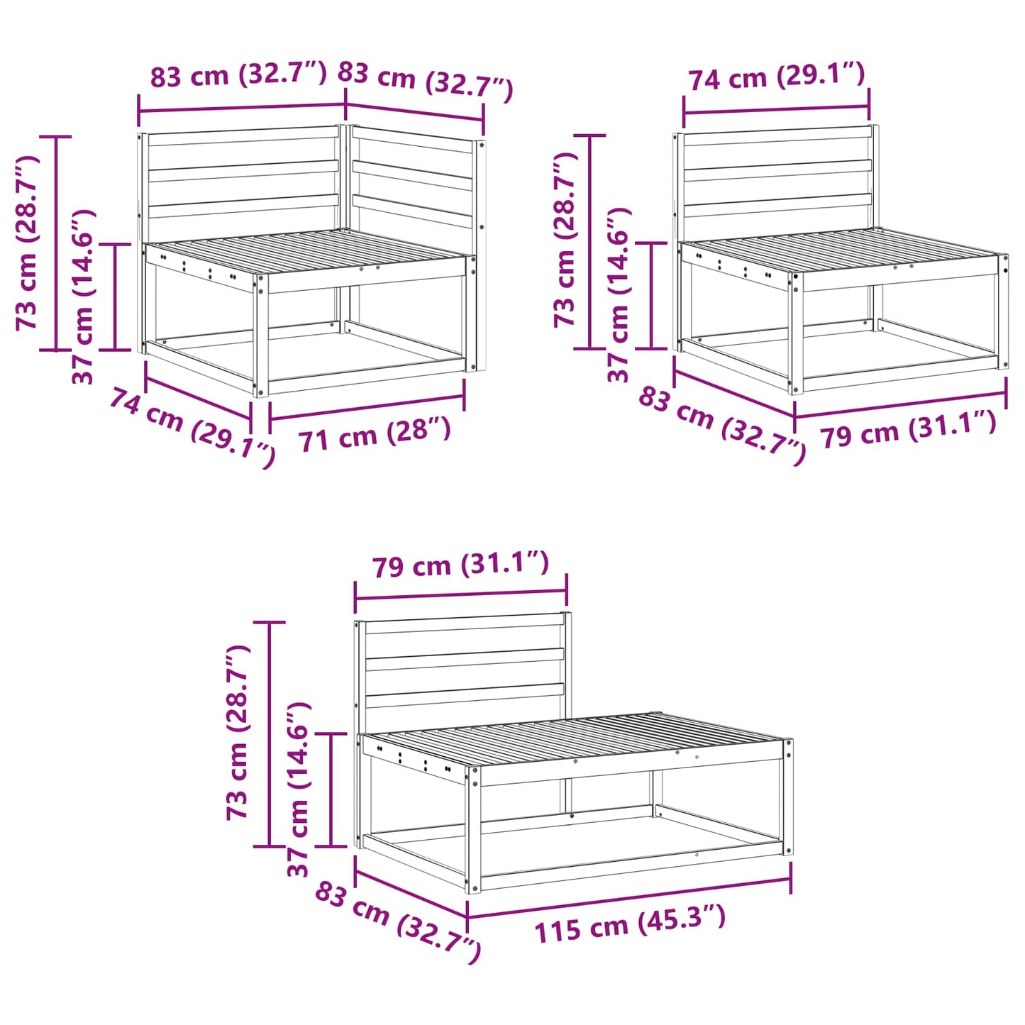 Outdoor Sofa Set 5 Piece