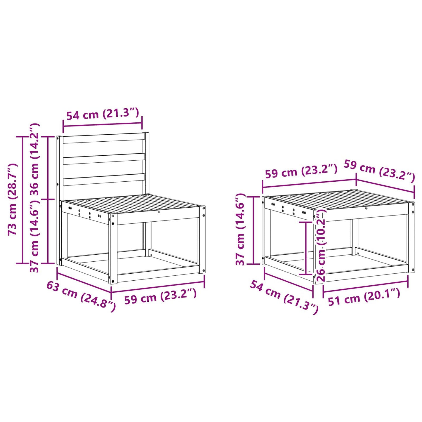 Outdoor Sofa Set 5 pcs White Solid Acacia Wood