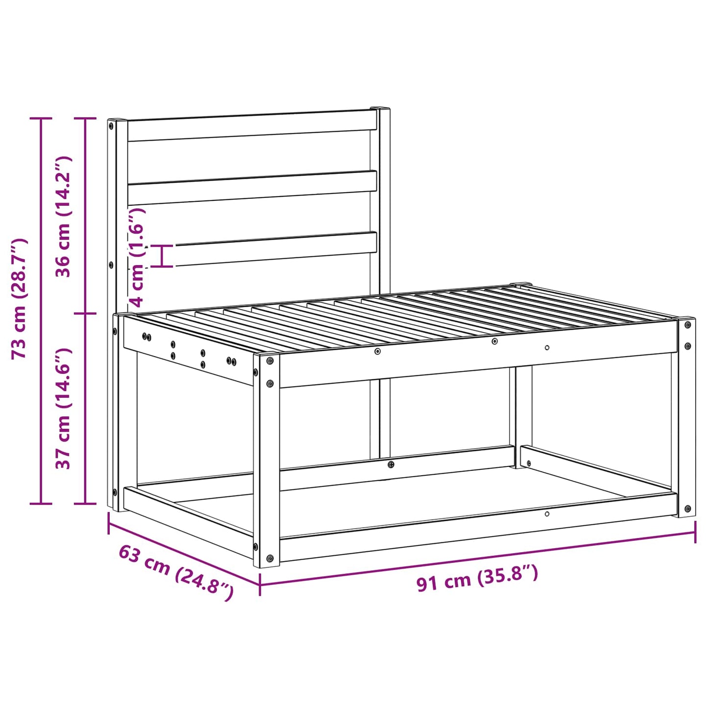 Outdoor Sofa Set 2 pcs White Solid Acacia Wood