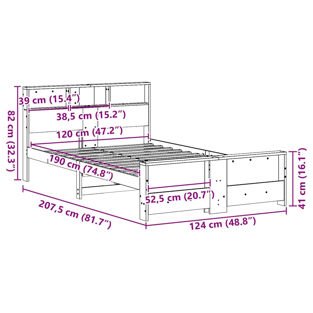Bed Frame with Headboard White 120 x 190 cm Engineered Wood