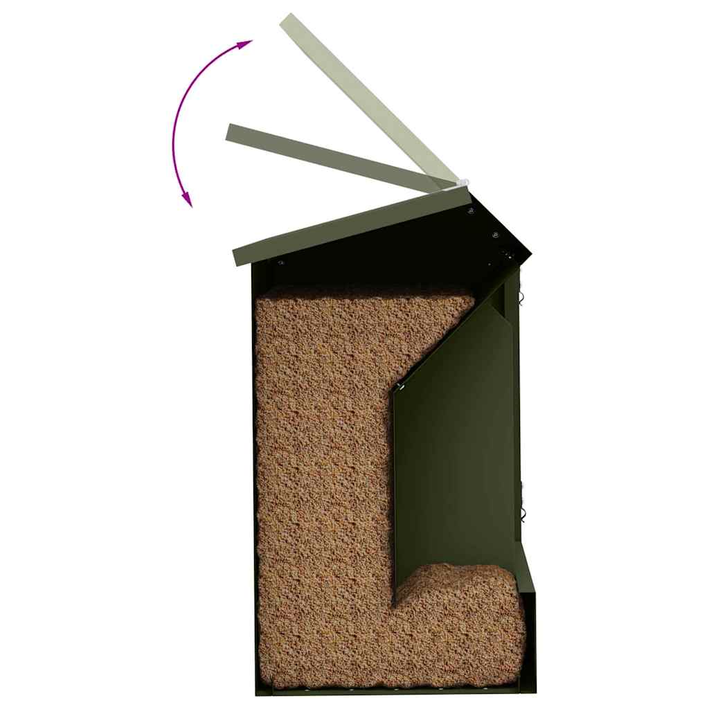 Rabbit Feeder Olive Green 33.5 x 25.5 x 45.5 cm