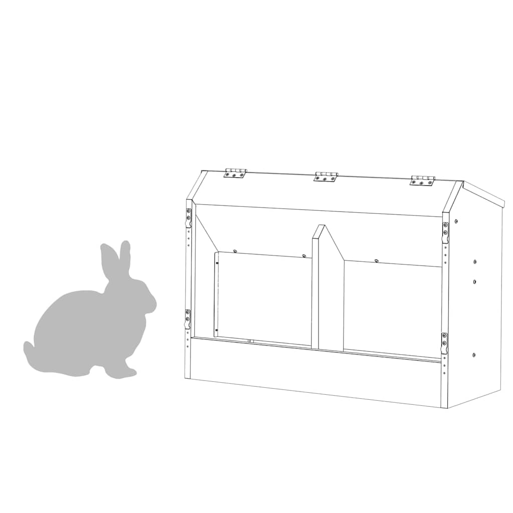 Rabbit Feeder Silver 64.5 x 25.5 x 45.5 cm Galvanised Steel