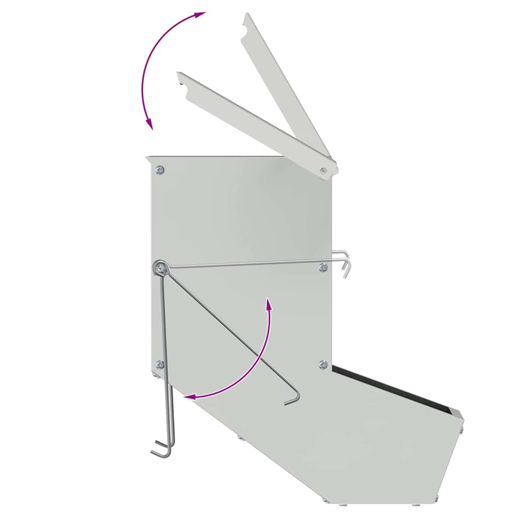 Rabbit Feeder Silver 17.5 x 26 x 28.5 cm Galvanised Steel