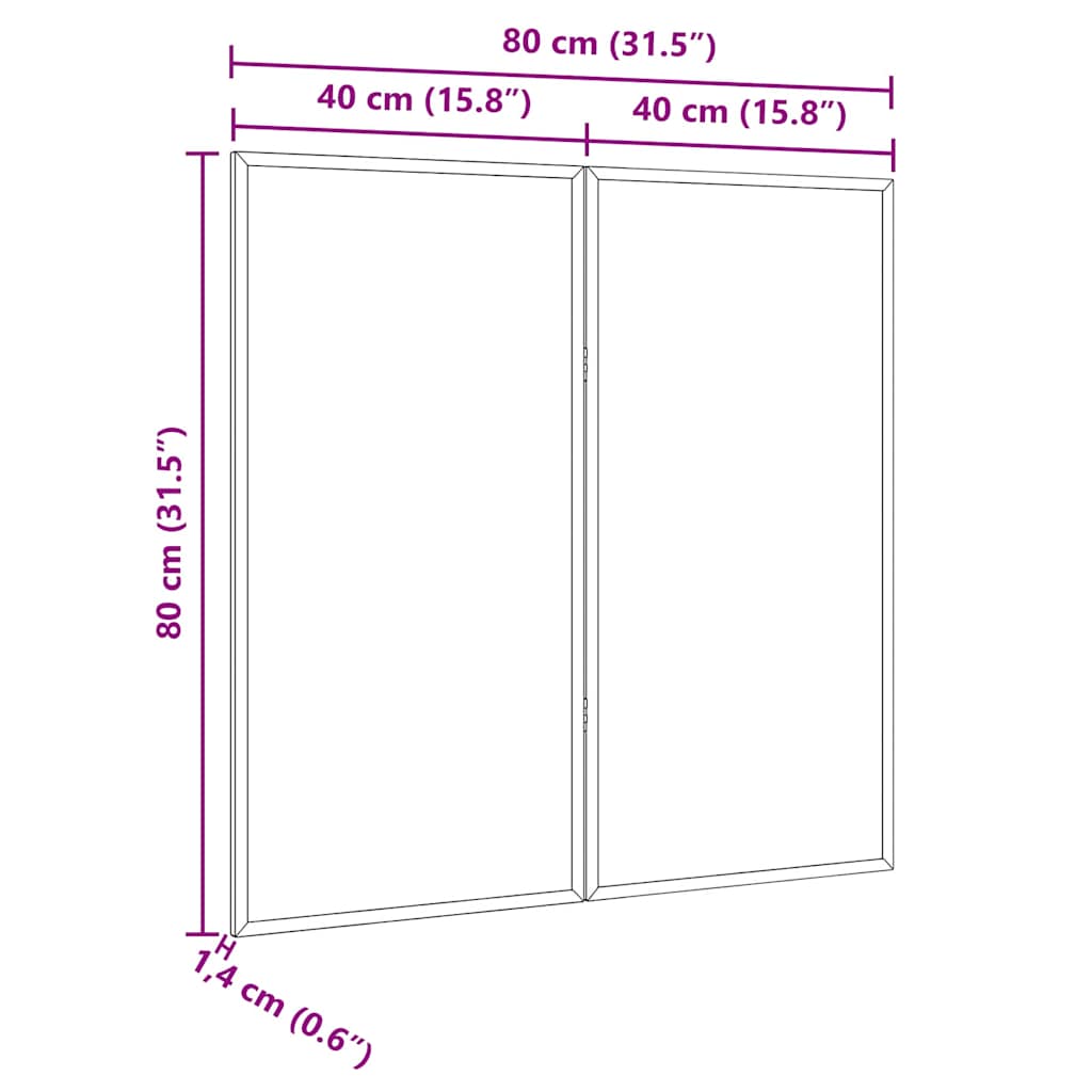 Bulletin Board Folding Brown 80 x 80 x 1.4 cm Solid pine wood