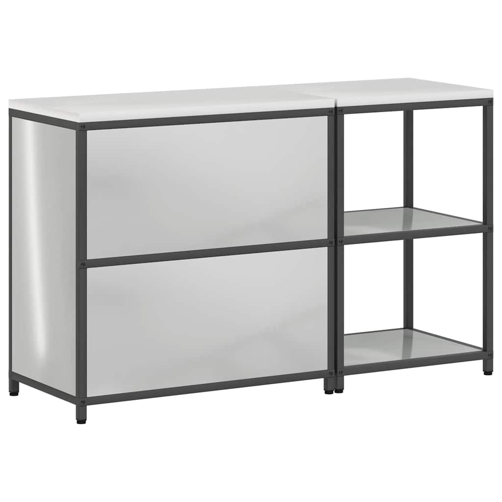 Kitchen Storage Set with Shelf 2 pcs Silver Galvanised Steel