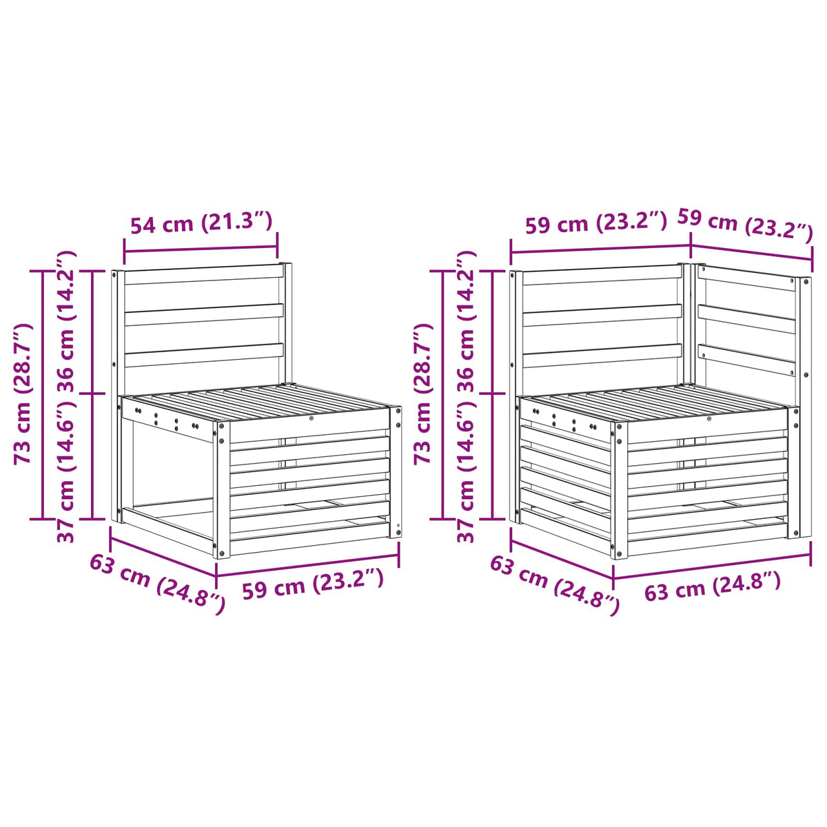 Outdoor Sofa Set 7 pcs White Solid Acacia Wood