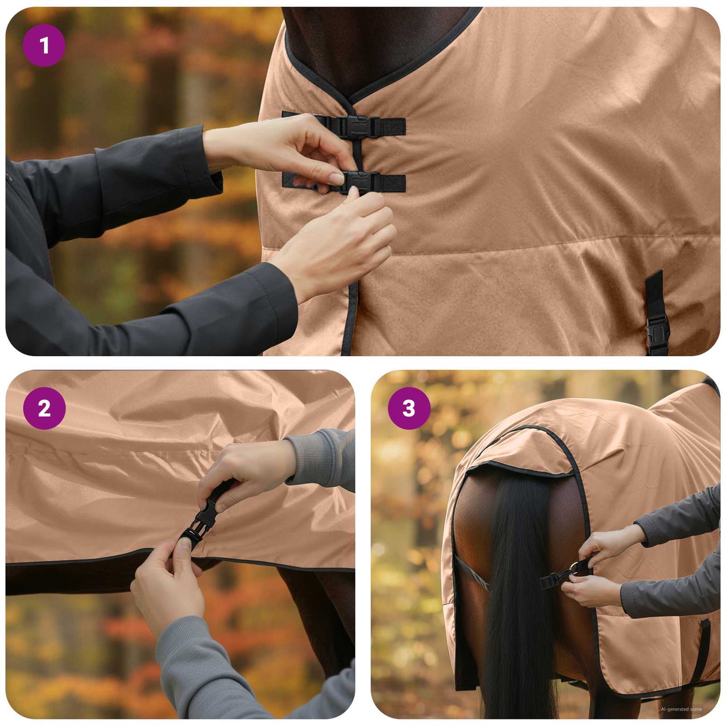 Horse Blanket Cappuccino 155 cm Polyester