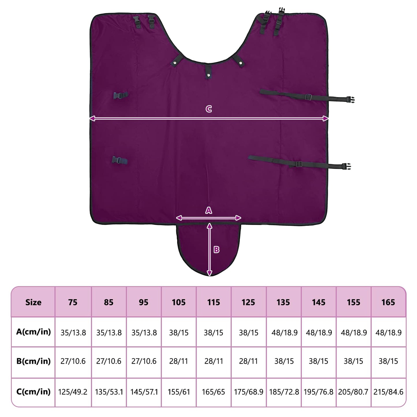 Horse Blanket Full Purple 95 cm Polyester