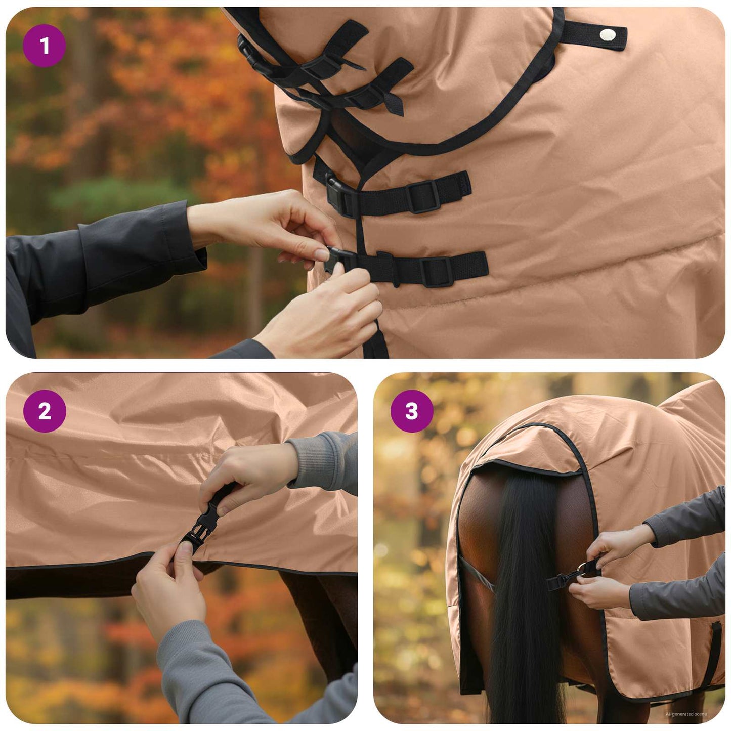 Horse Blanket Cappuccino 145 cm Polyester