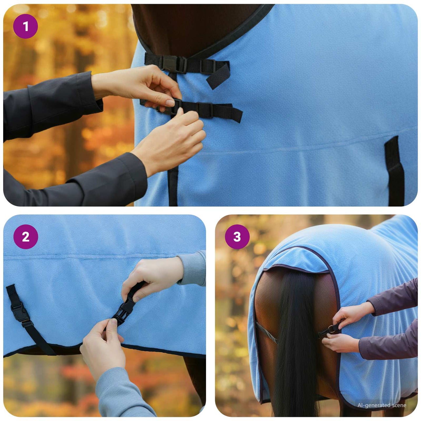 Horse Blanket Full Aqua 125 cm Polyester