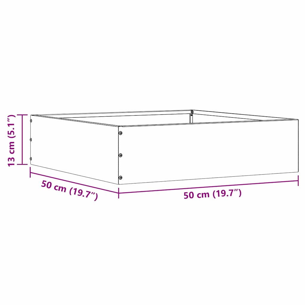 Lawn Edging 50 x 50 x 13 cm Stainless Steel Silver