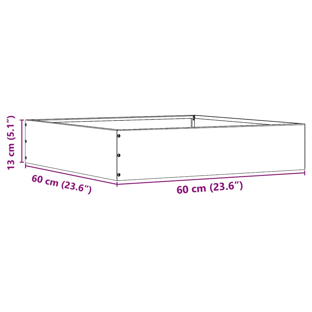 Lawn Edging 60 x 60 x 13 cm Stainless Steel Silver
