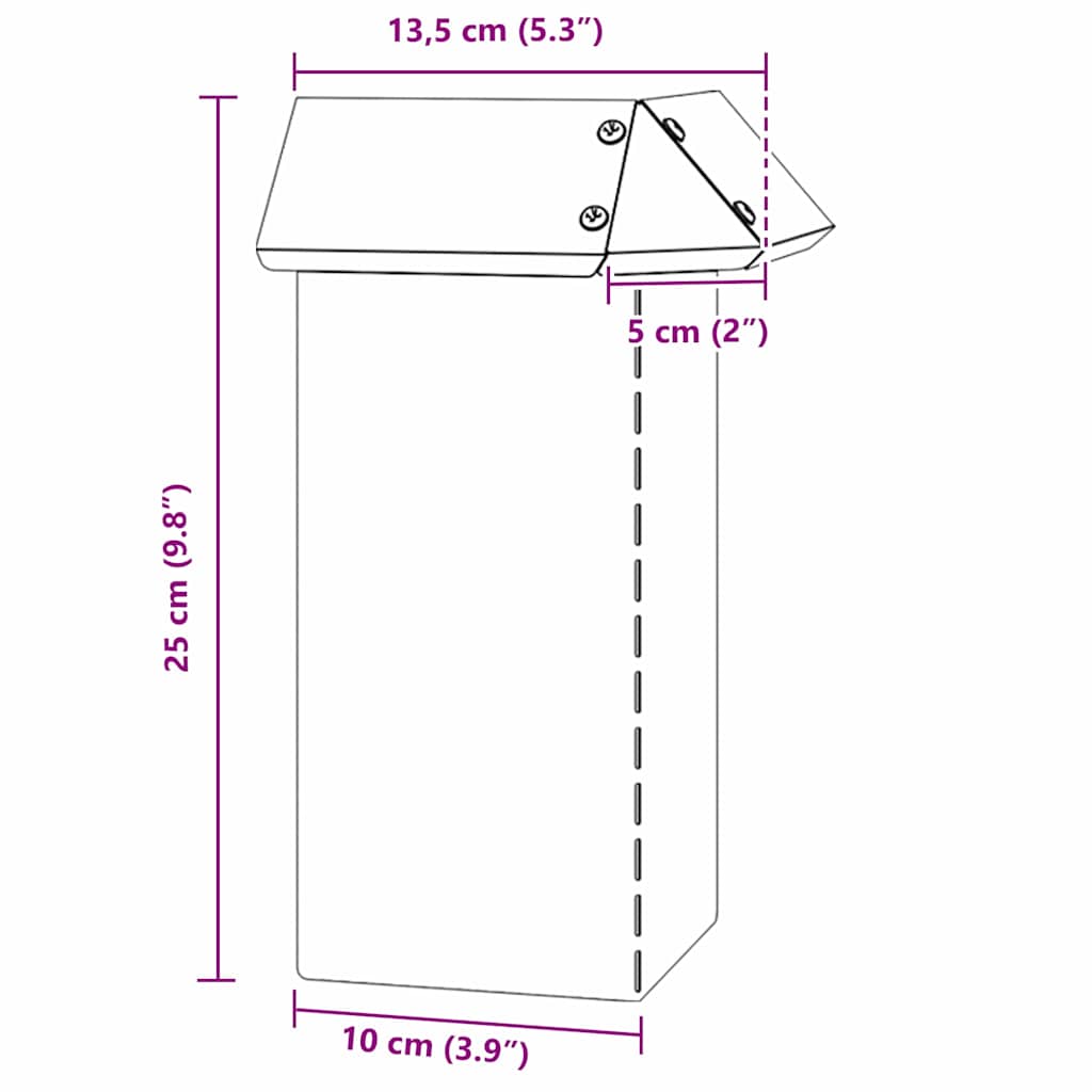 Snail Fence 13.5 x 13.5 x 25 cm Stainless Steel Silver