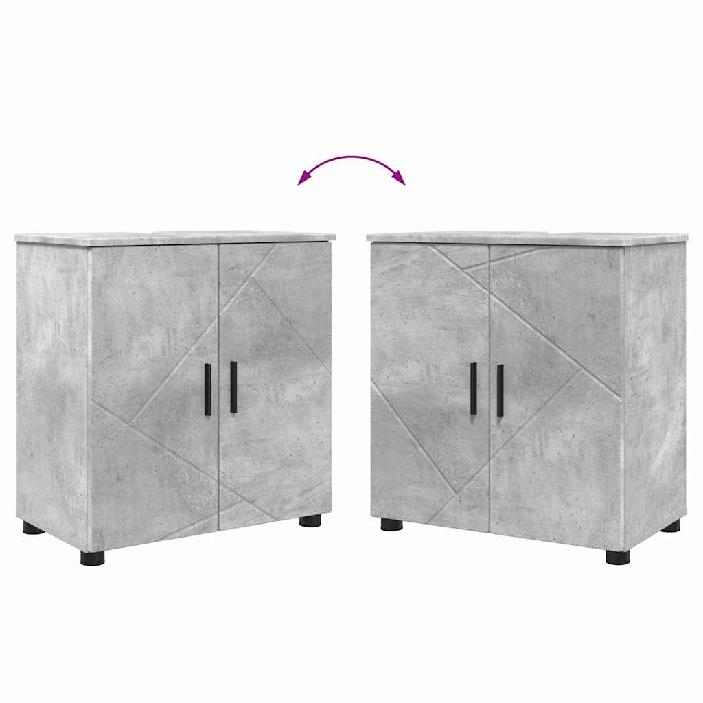 Bathroom Furniture Set with Drawer 4 pcs Concrete Grey