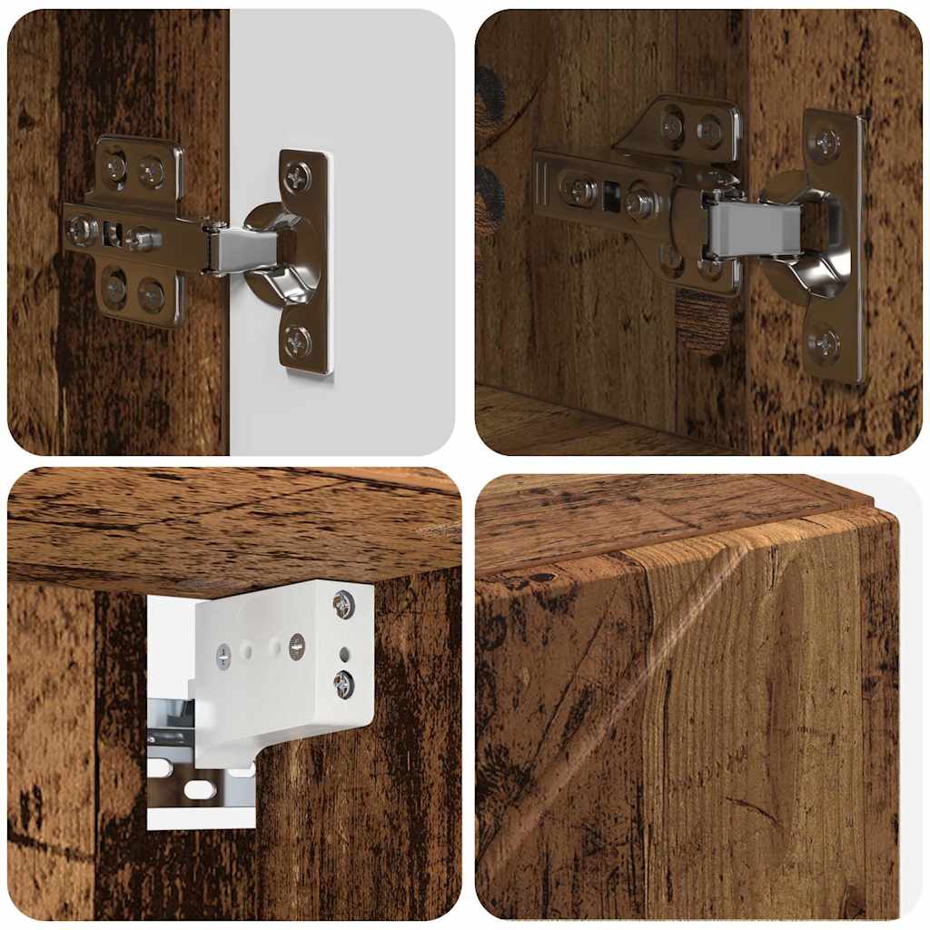 Bathroom Furniture Set 5 pcs Old Wood Engineered Wood and Metal