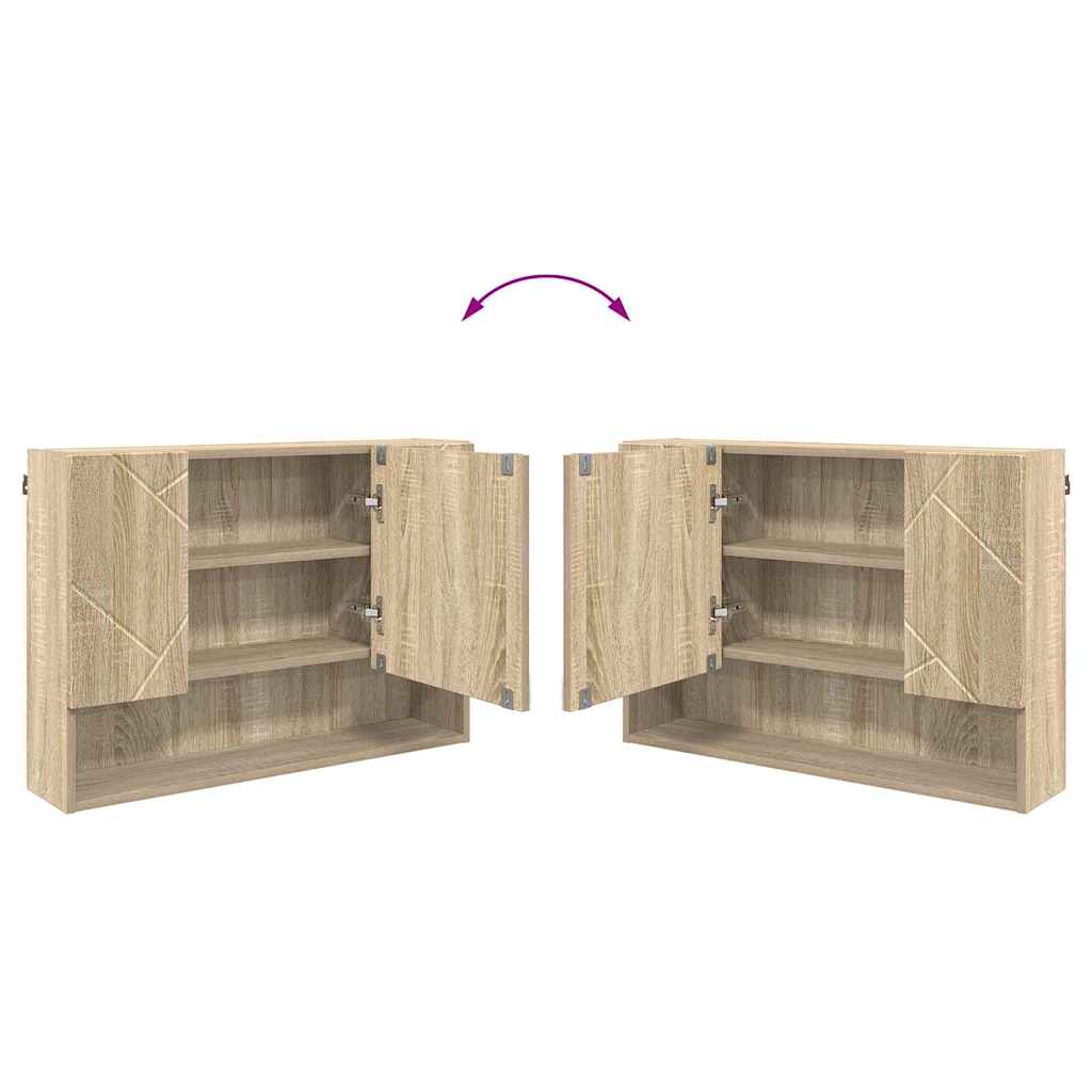 Bathroom Furniture Set with Drawer with Shelf 4 pcs Sonoma Oak