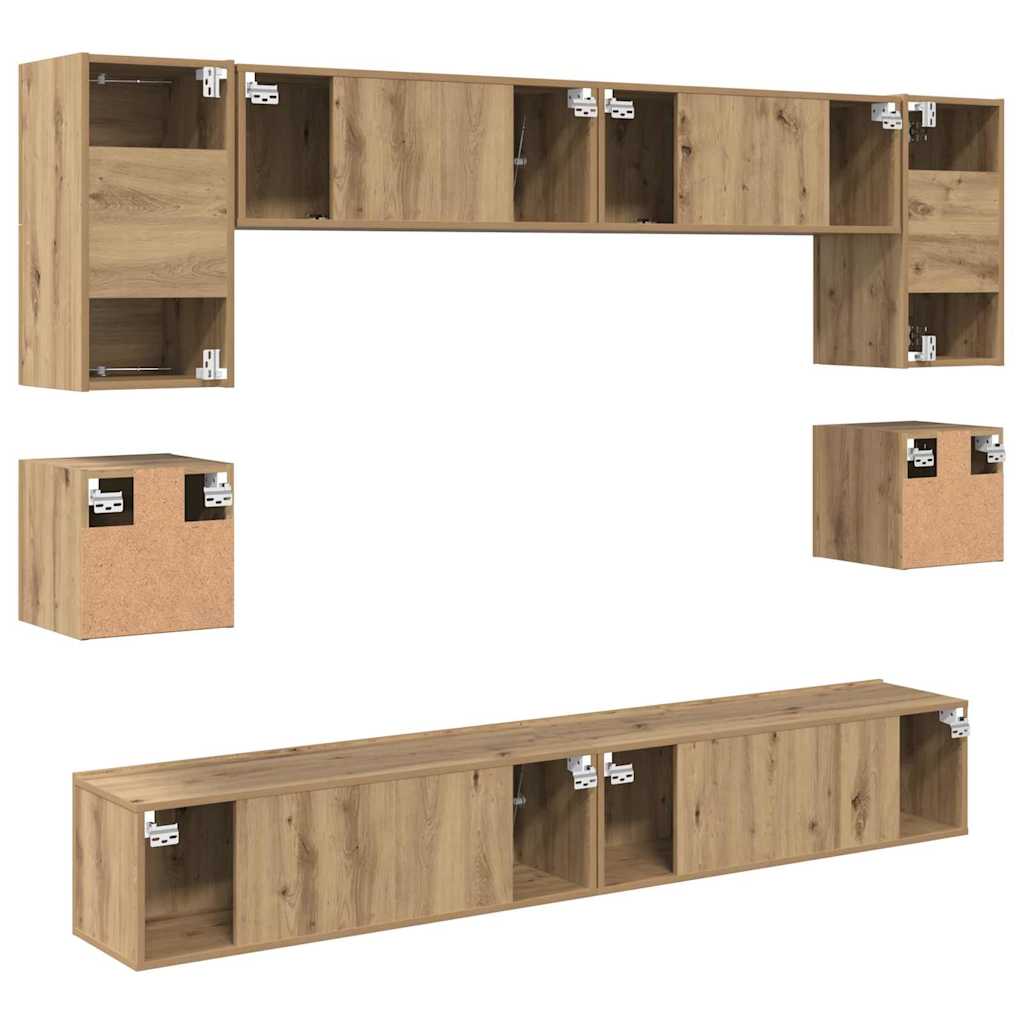 TV Cabinet Set 8 pcs 100 x 30 x 30 cm Artisan Oak