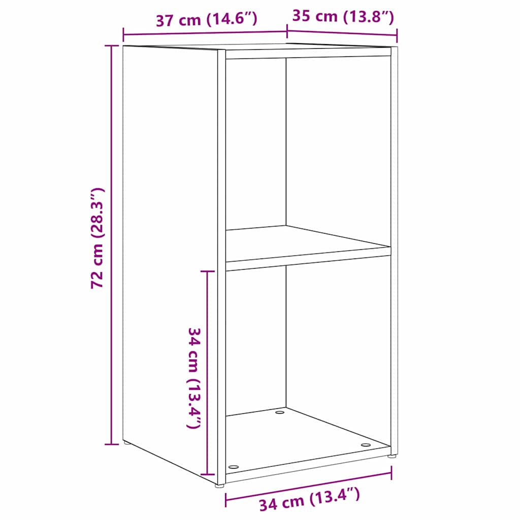 TV Cabinet Set Wall-mounted 2 pcs Artisan Oak 37 x 35 x 72 cm