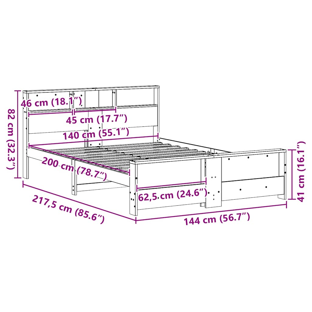 Bed Frame with Headboard Brown 140 x 200 cm Engineered Wood
