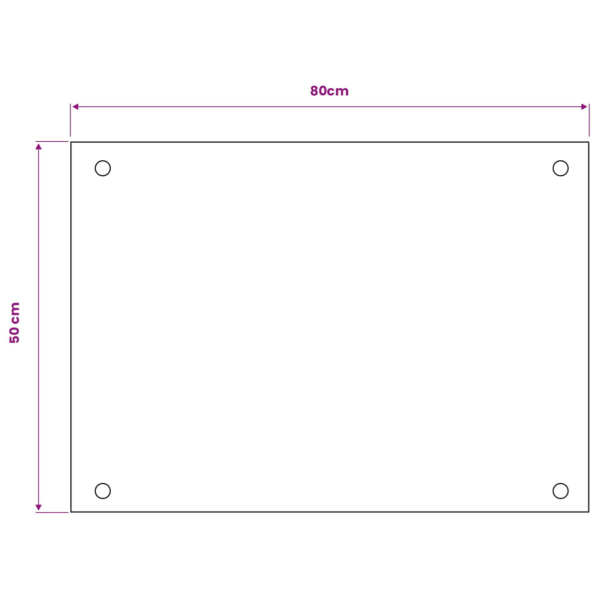Kitchen Backsplash Black 80 x 50 cm Tempered Glass