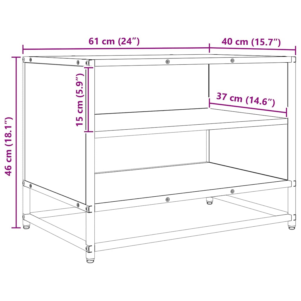 TV Units 61 x 40 x 46 cm Black Oak Engineered wood