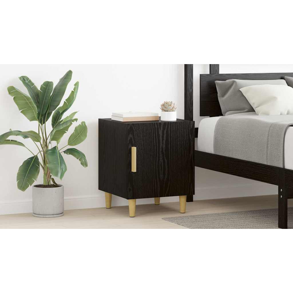 Bedside Cabinet Black Oak 40 x 40 x 50 cm Engineered Wood