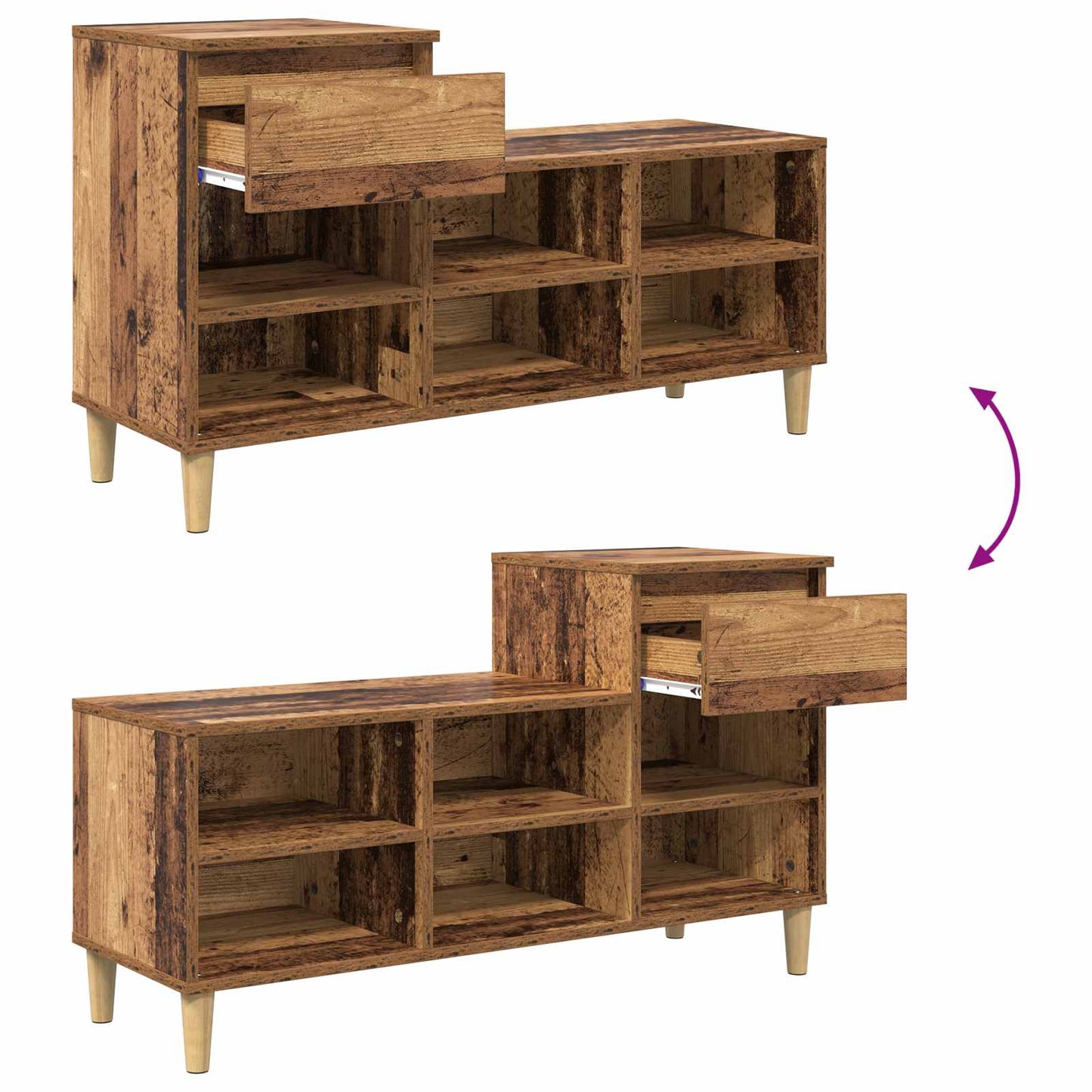 Shoe Cabinet Old Wood 102 x 36 x 60 cm Engineered Wood