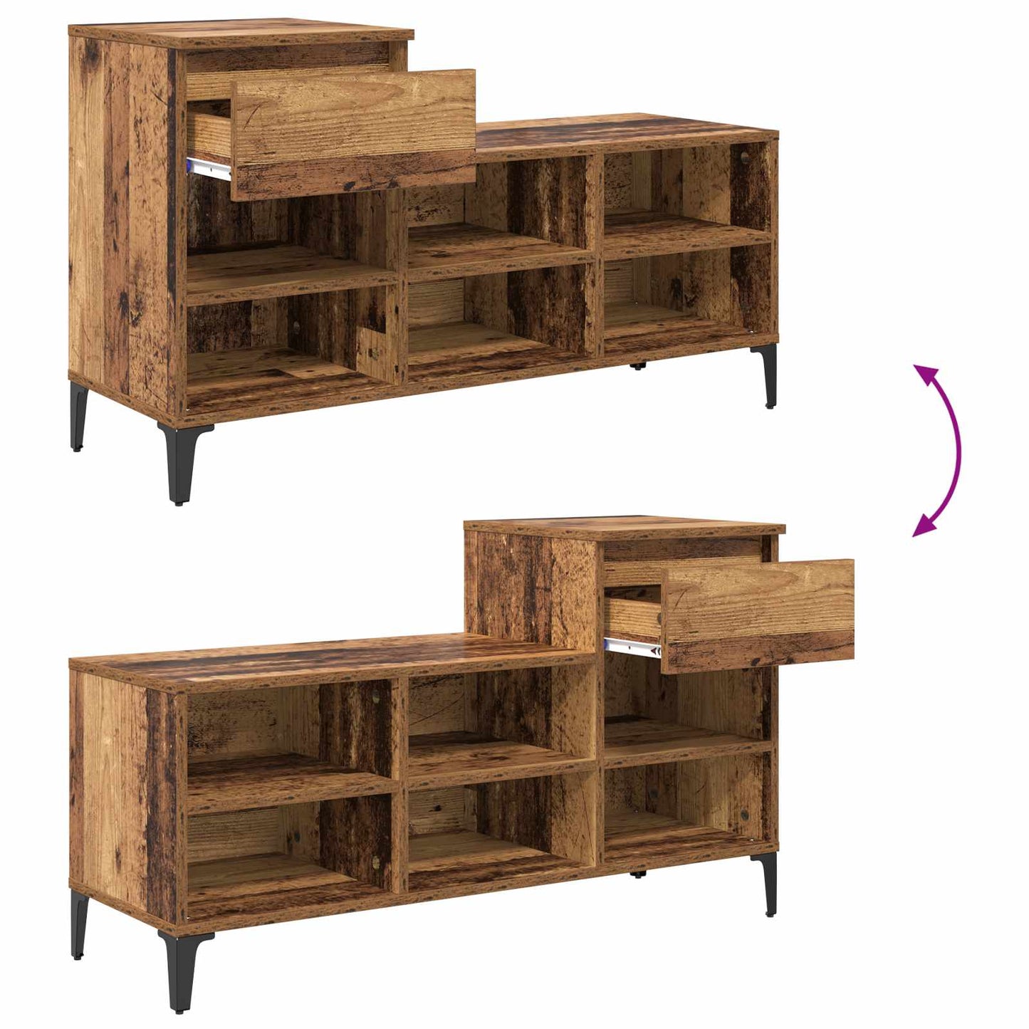 Shoe Cabinet Old wood 102 x 36 x 60 cm Engineered wood