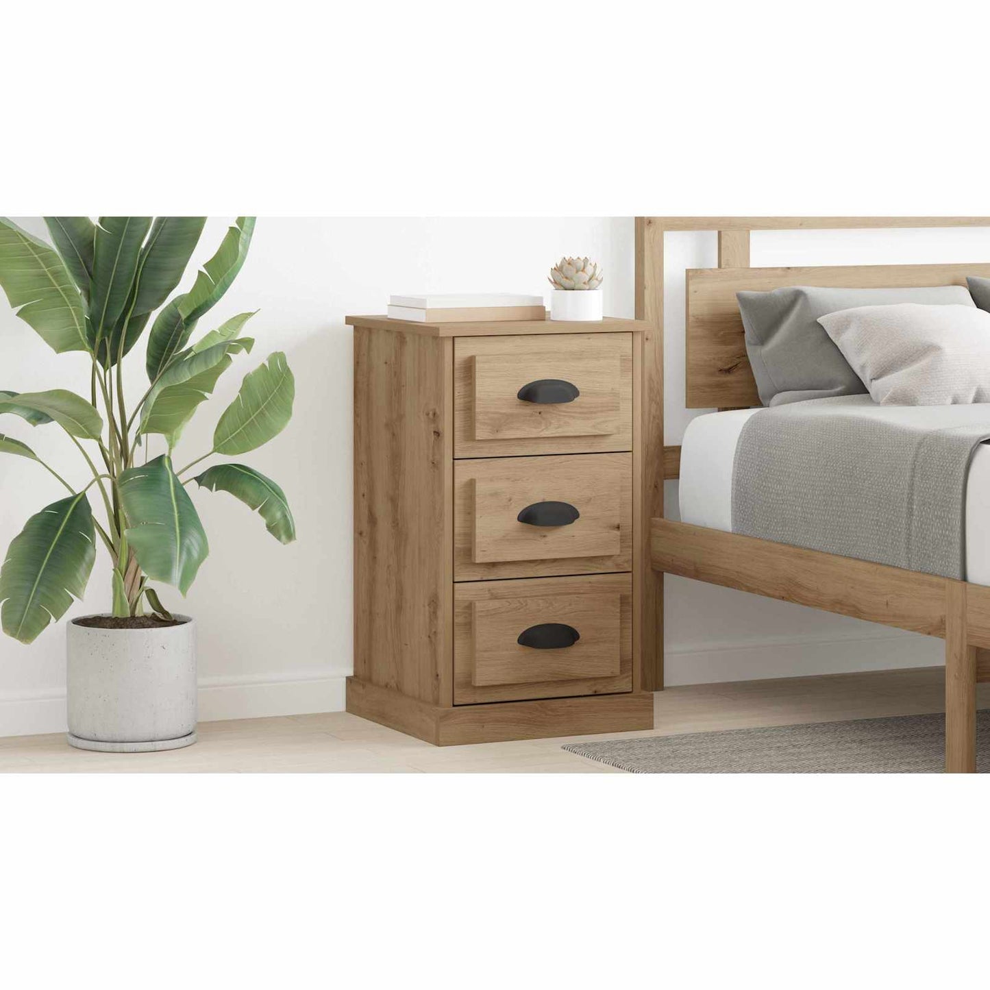 Bedside Cabinet Artisan Oak 39 x 39 x 67.5 cm Engineered Wood