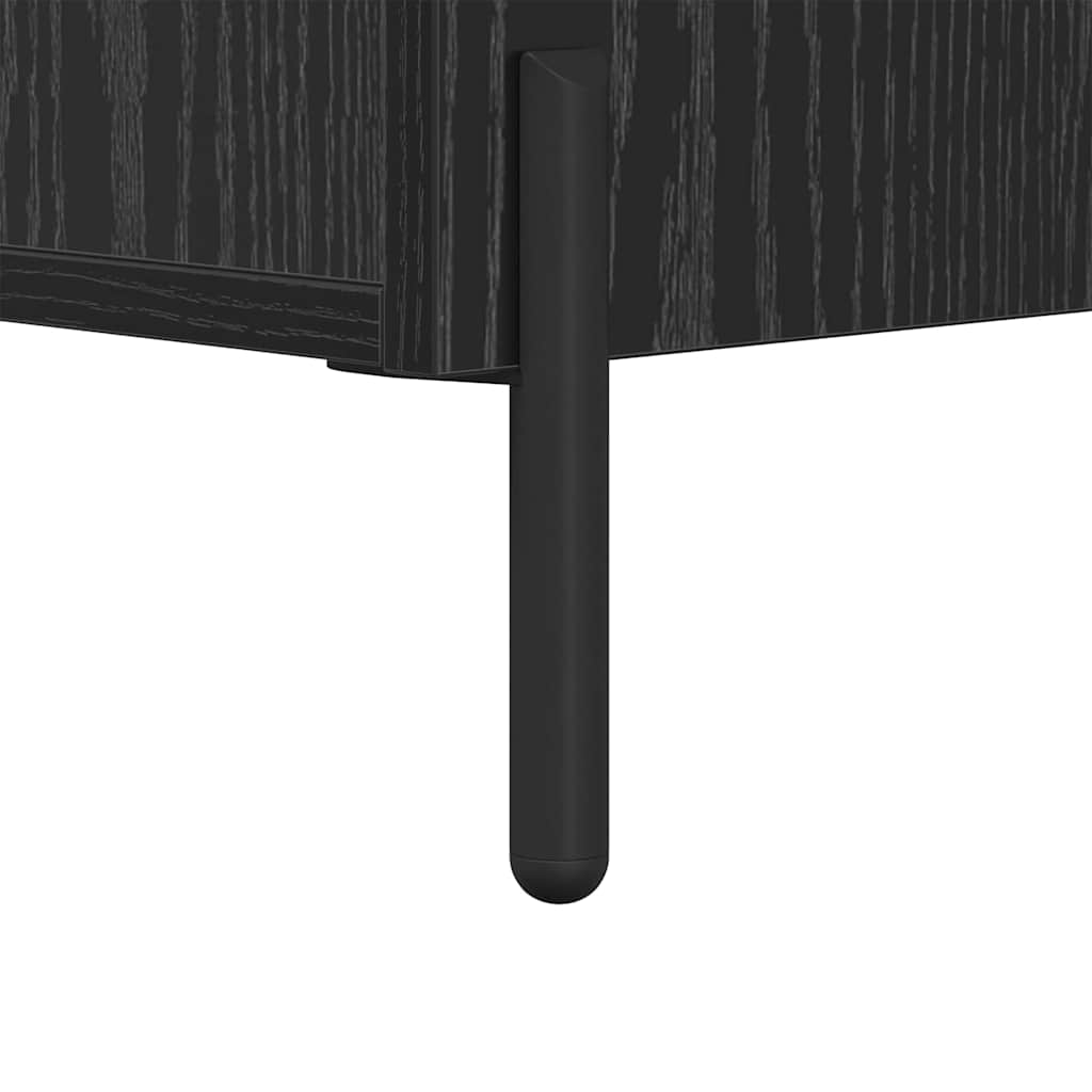 Sideboard Black Oak 69.5 x 34 x 90 cm Engineered Wood and Iron