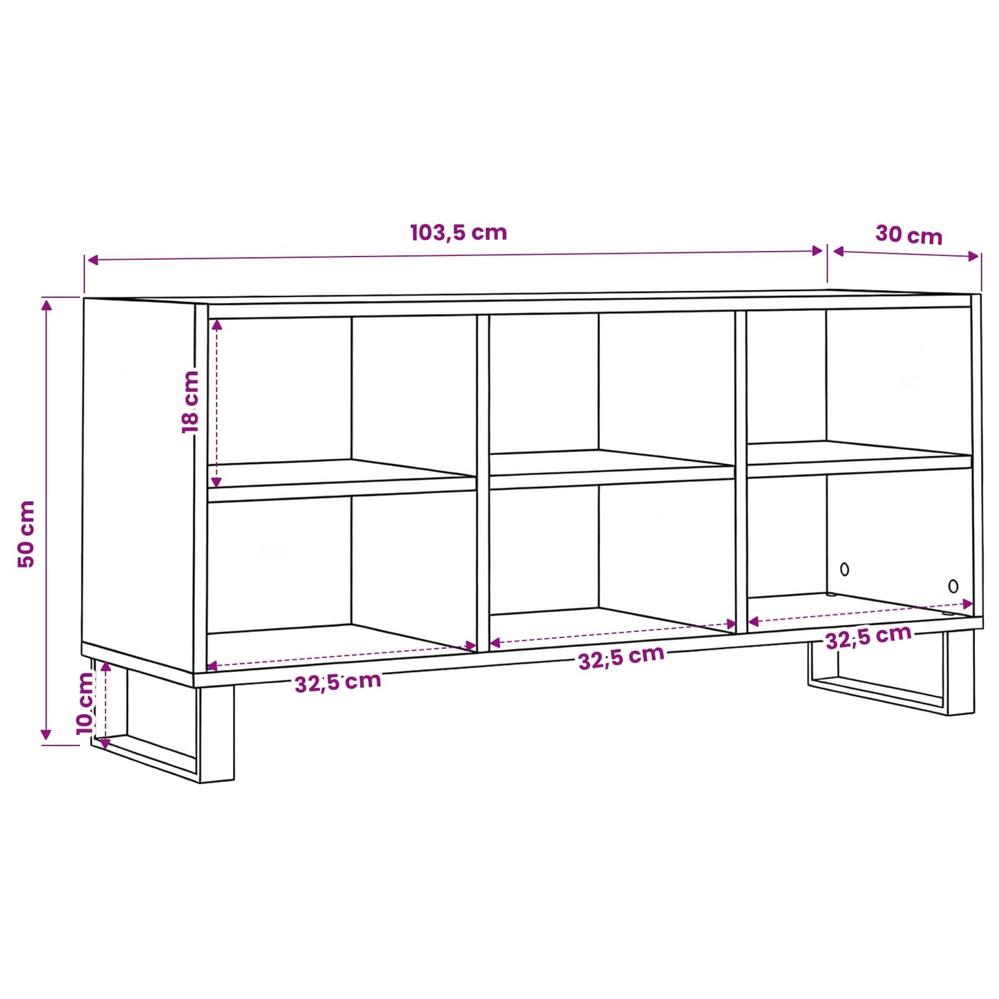 TV Cabinet 103.5 x 30 x 50 cm Black Oak Engineered Wood