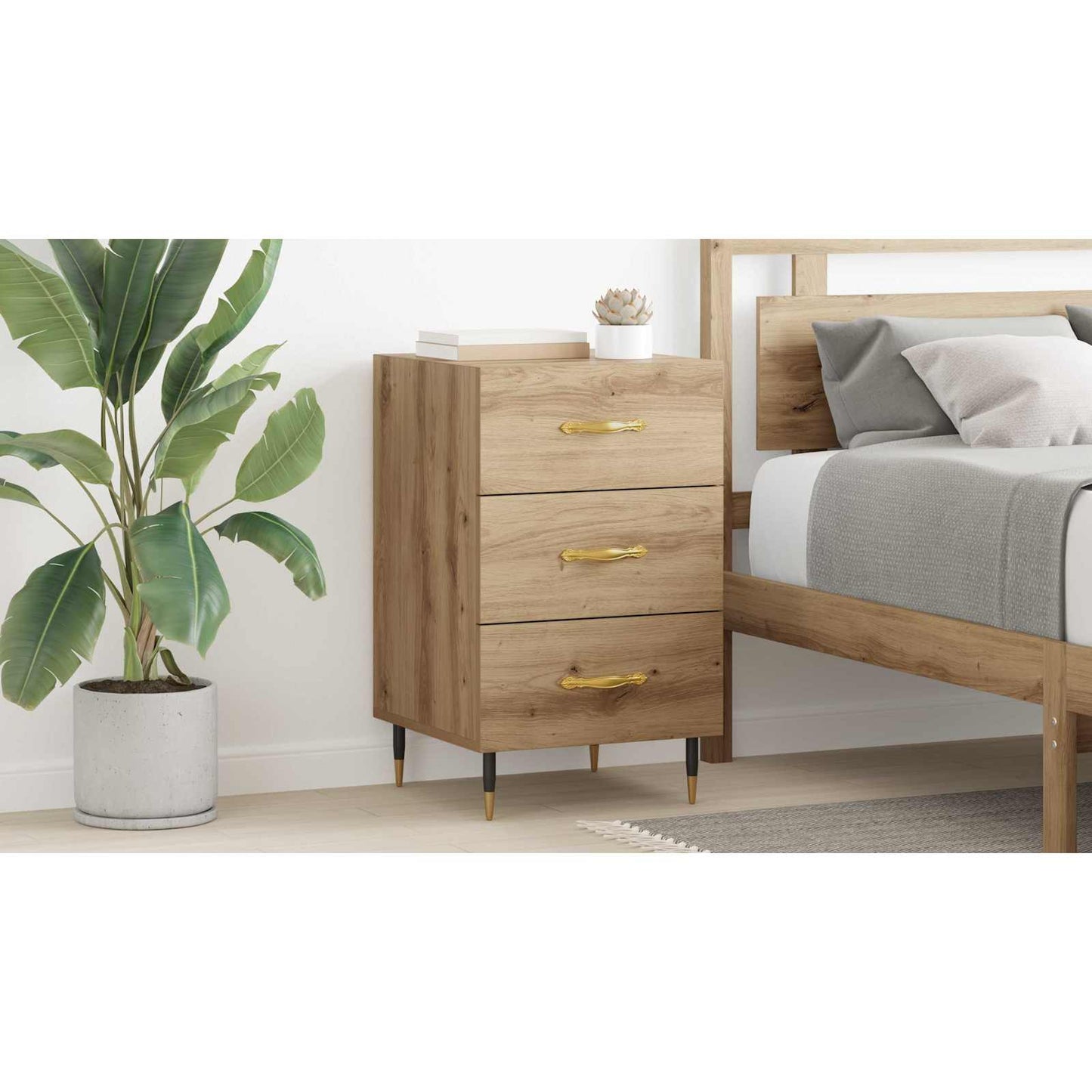 Bedside Cabinet Artisan Oak 40 x 40 x 66 cm Engineered Wood
