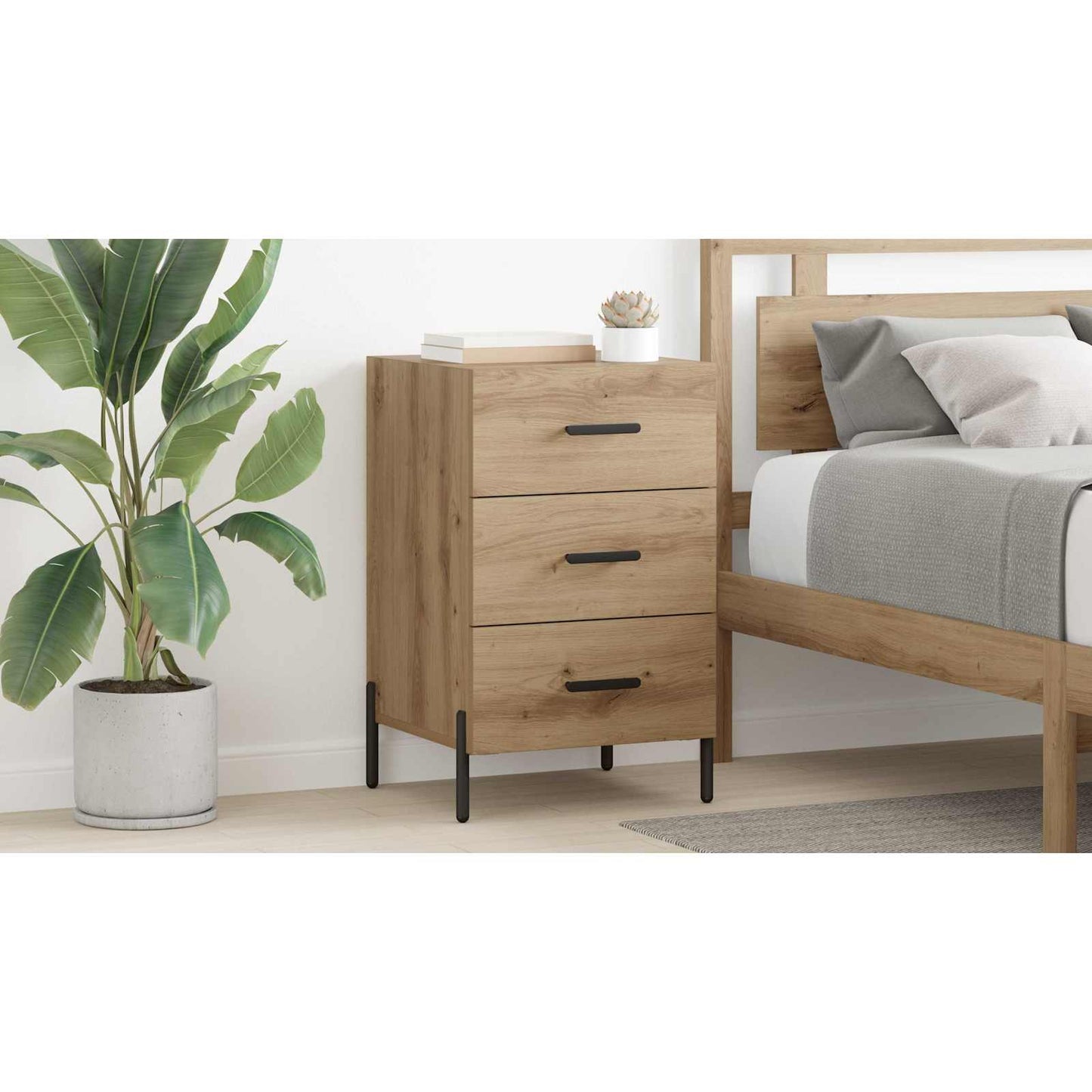 Bedside Cabinet Artisan Oak 40 x 40 x 66 cm Engineered Wood