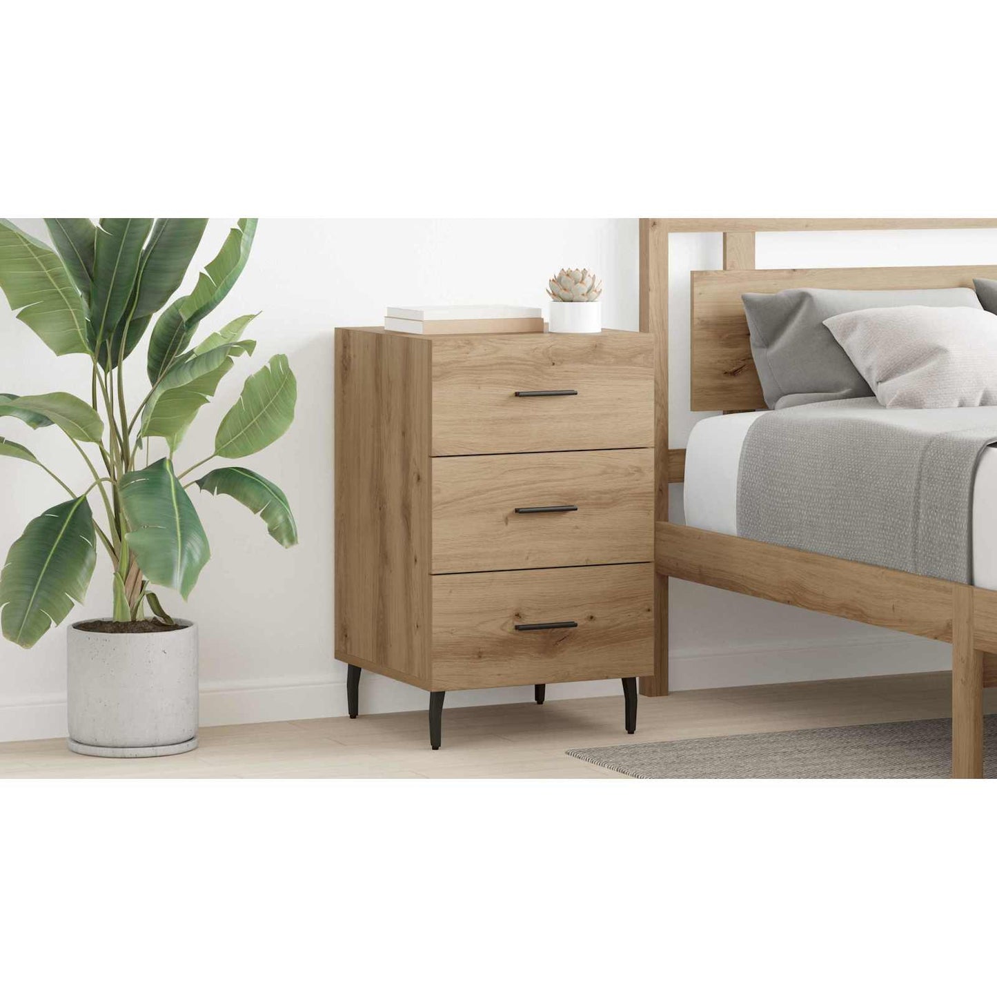 Bedside Cabinet Artisan Oak 40 x 40 x 66 cm Engineered Wood