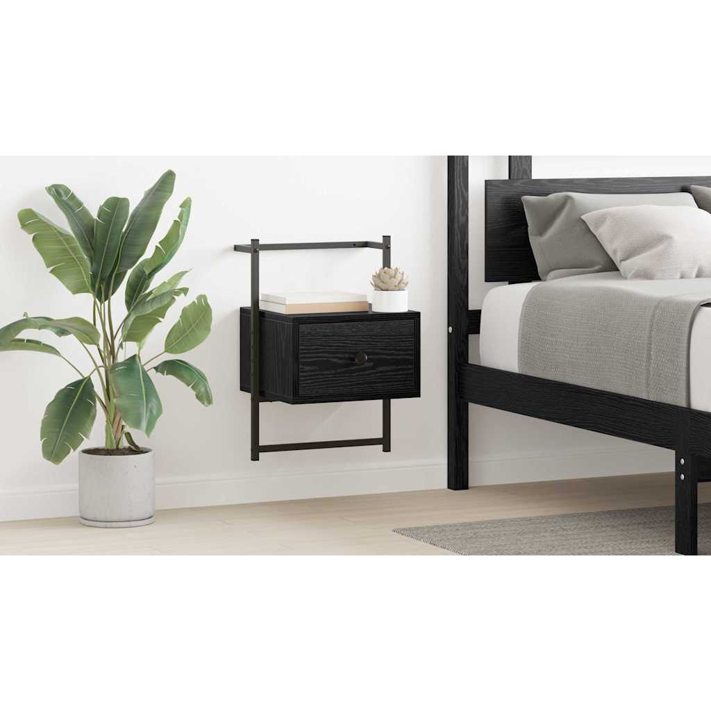Bedside Cabinet Black Oak 35 x 30 x 51 cm Engineered Wood