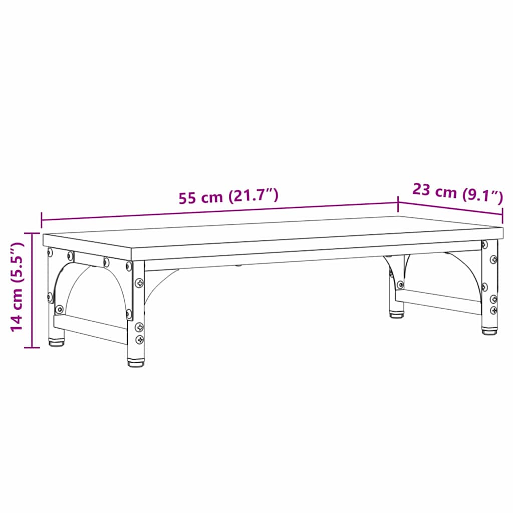 Monitor Stand Artisan Oak 55 x 23 x 14 cm Engineered Wood