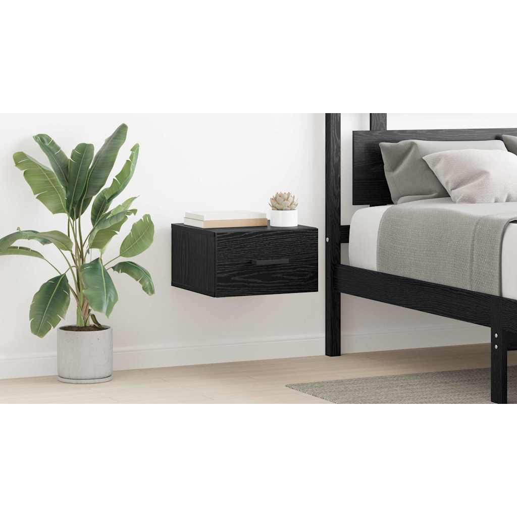 Bedside Cabinet Black oak 35 x 35 x 20 cm Engineered wood