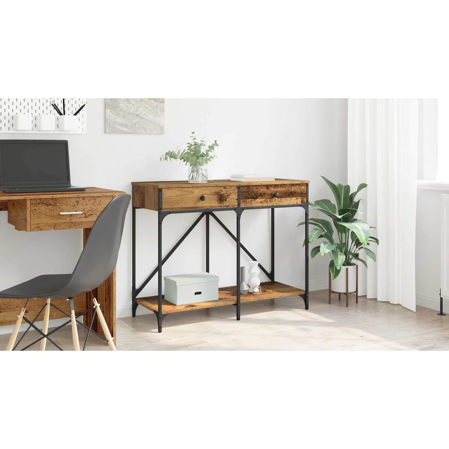 Console Table Old Wood 100 x 39 x 78.5 cm Engineered Wood
