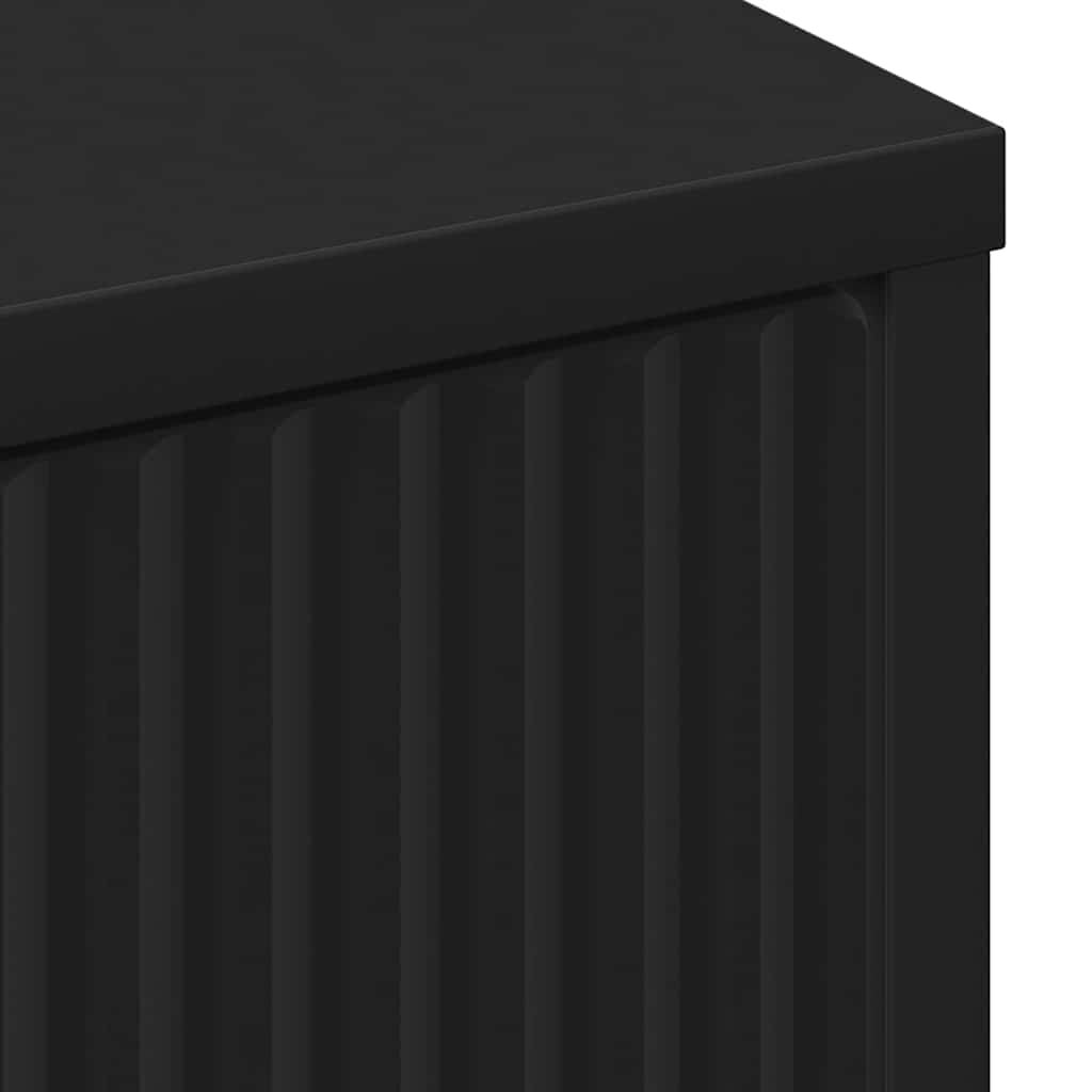 Bathroom Cabinet with Drawer with Door Black 39.5 x 36 x 88 cm