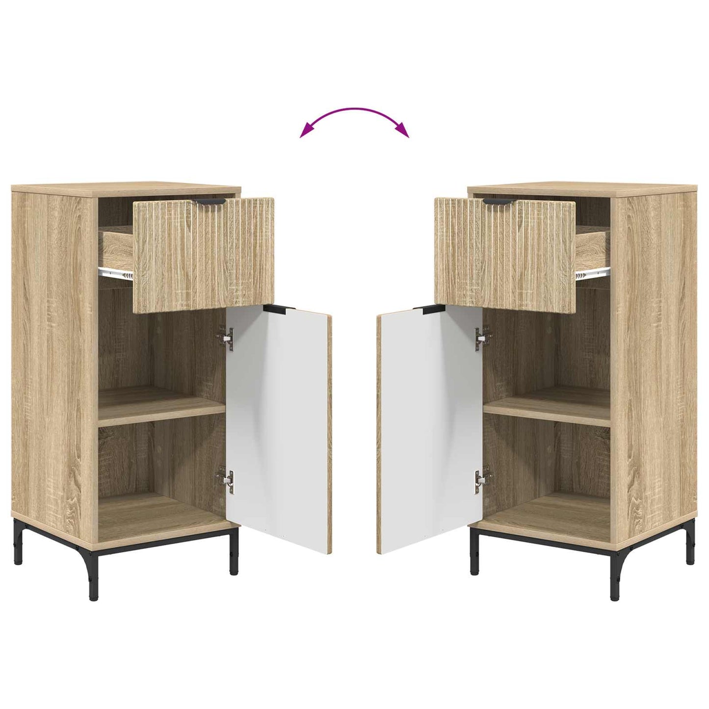 Bathroom Cabinet with Drawer Sonoma Oak 39.5 x 36 x 88 cm