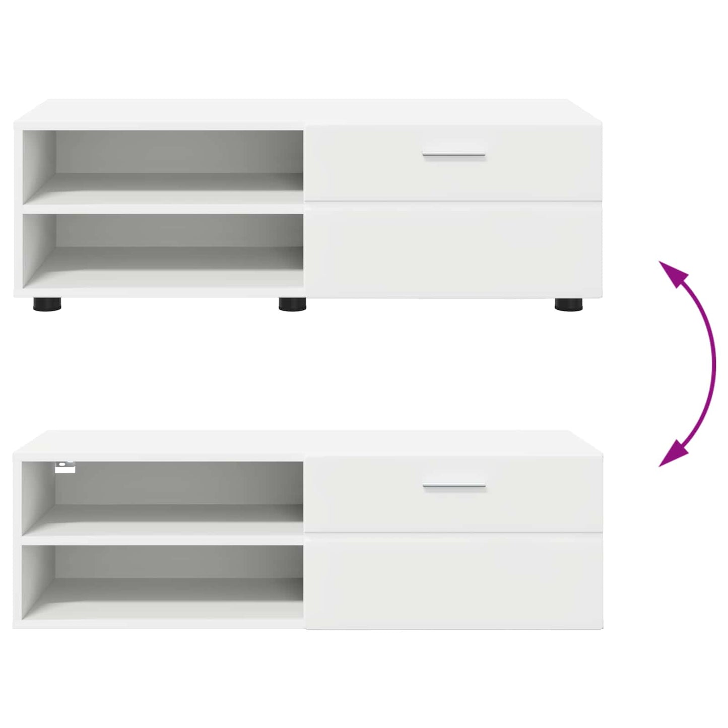 Wooden Cabinet White 100.5 x 39 x 30 cm Engineered Wood