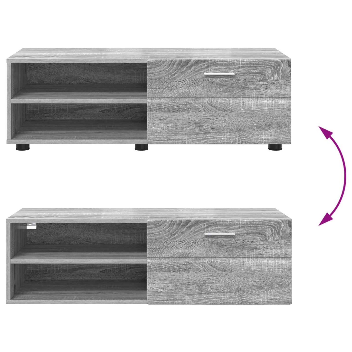 Wooden Cabinet Grey Sonoma 100.5 x 39 x 30 cm Engineered Wood