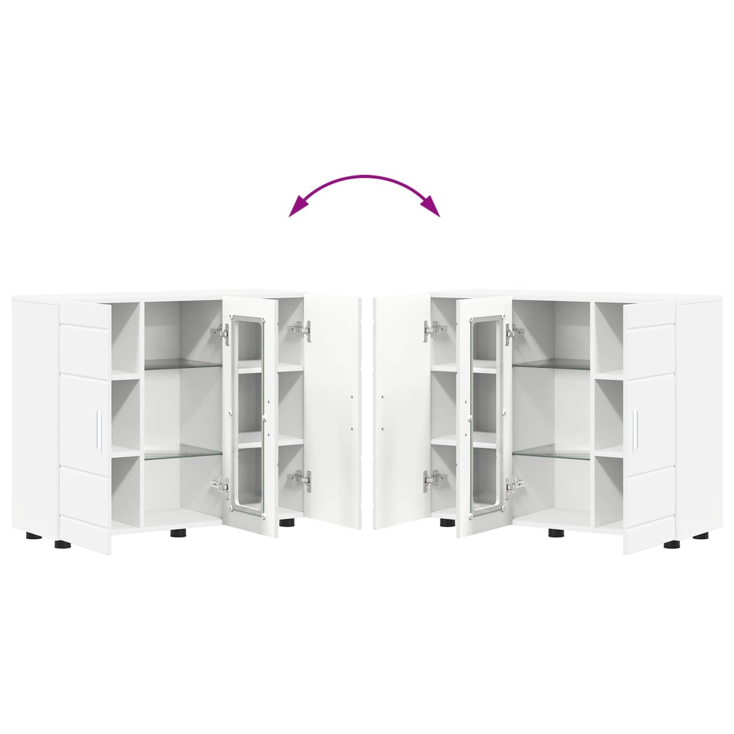 Wooden Cabinet White 88.5 x 30.5 x 73 cm Engineered Wood