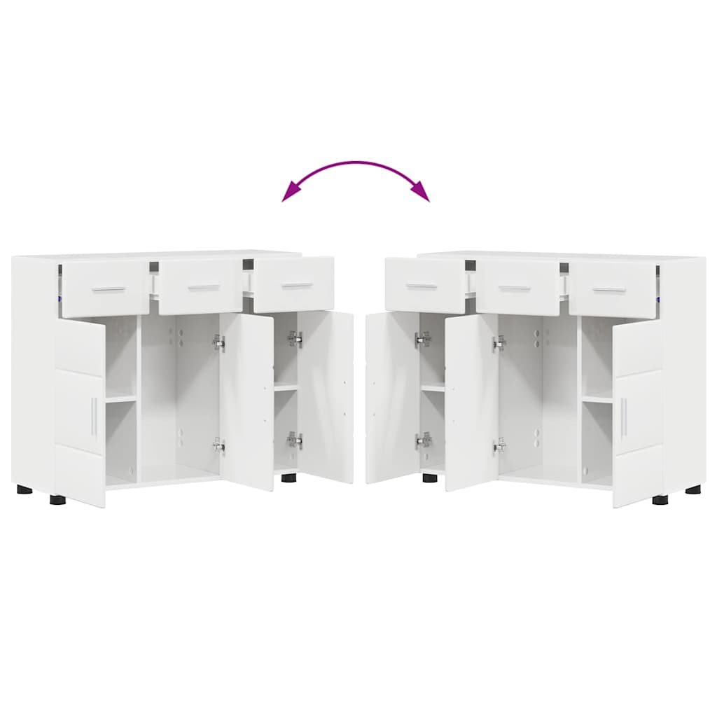 Sideboard with Door FLORIN High Gloss White 88.5 x 30.5 x 73 cm