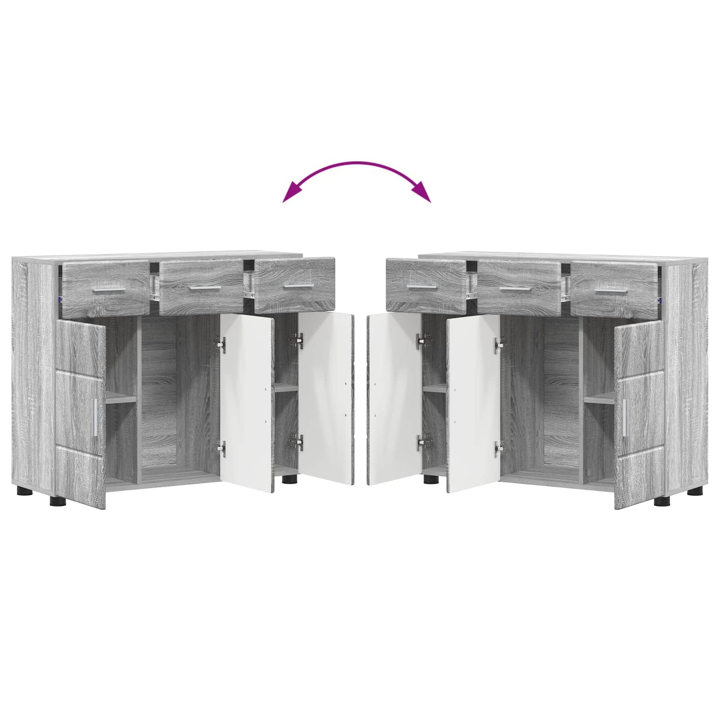 Sideboard with Shelf FLORIN Grey Sonoma 88.5 x 30.5 x 73 cm