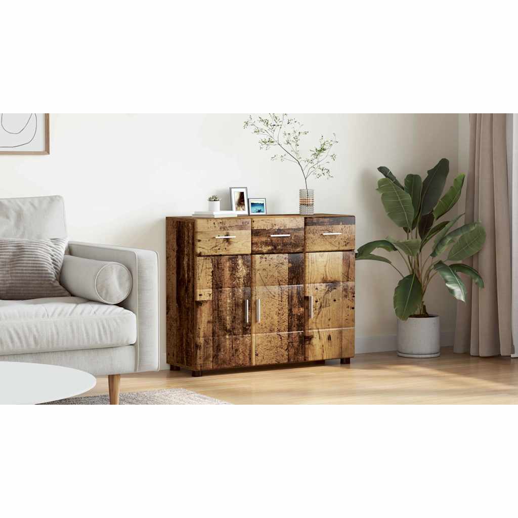 Sideboard FLORIN Old Wood 88.5 x 30.5 x 73 cm Engineered Wood