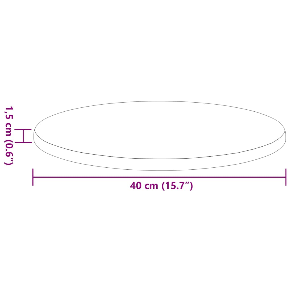 Table Top Ø 40 x 1.5 cm Round Engineered Wood Concrete Grey