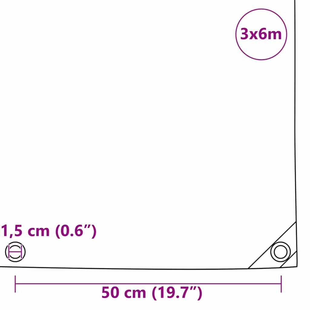 Tarpaulin 650g / m² Brown 3 x 6 m Canvas with PVC Coating